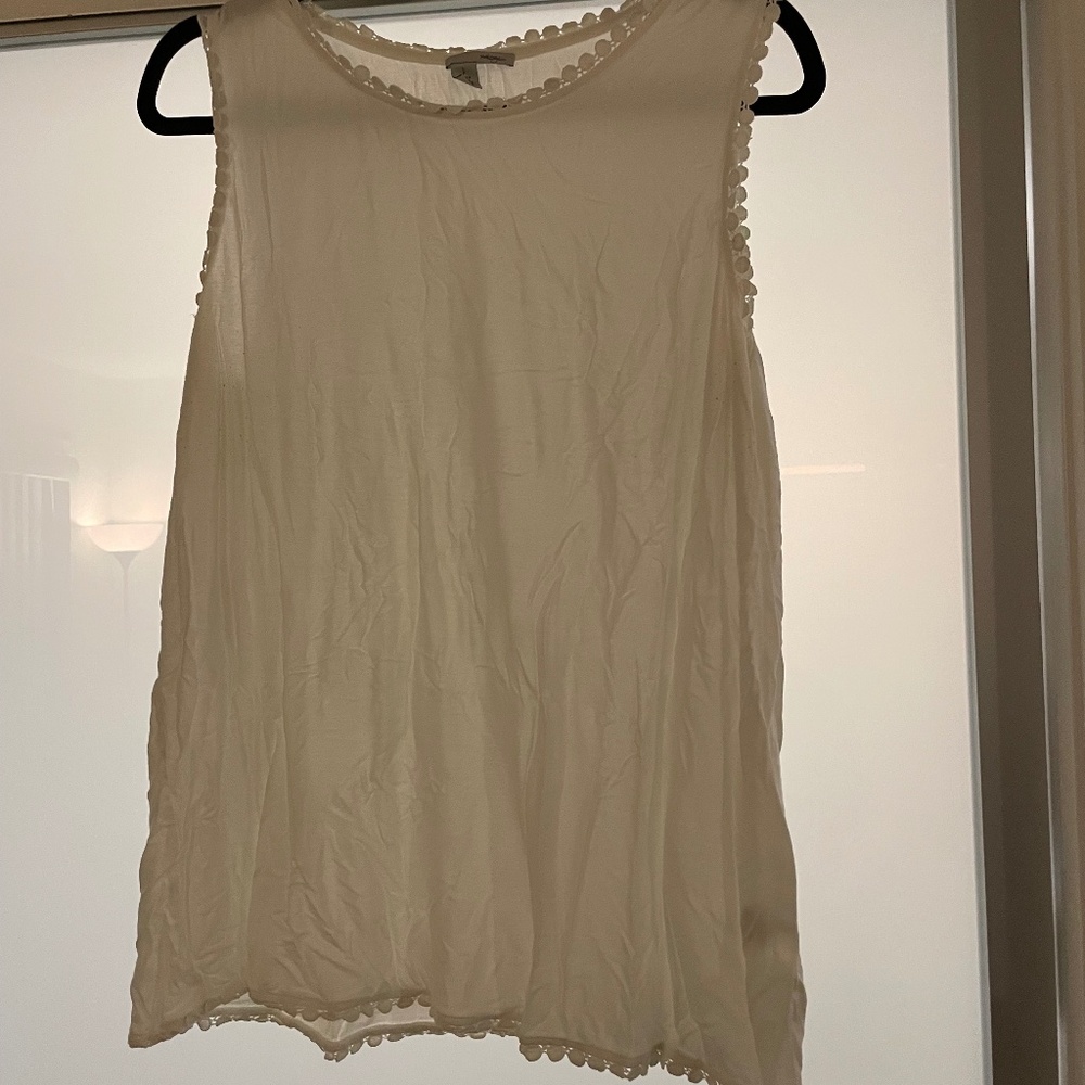 Halogen size L petite cream blouse
